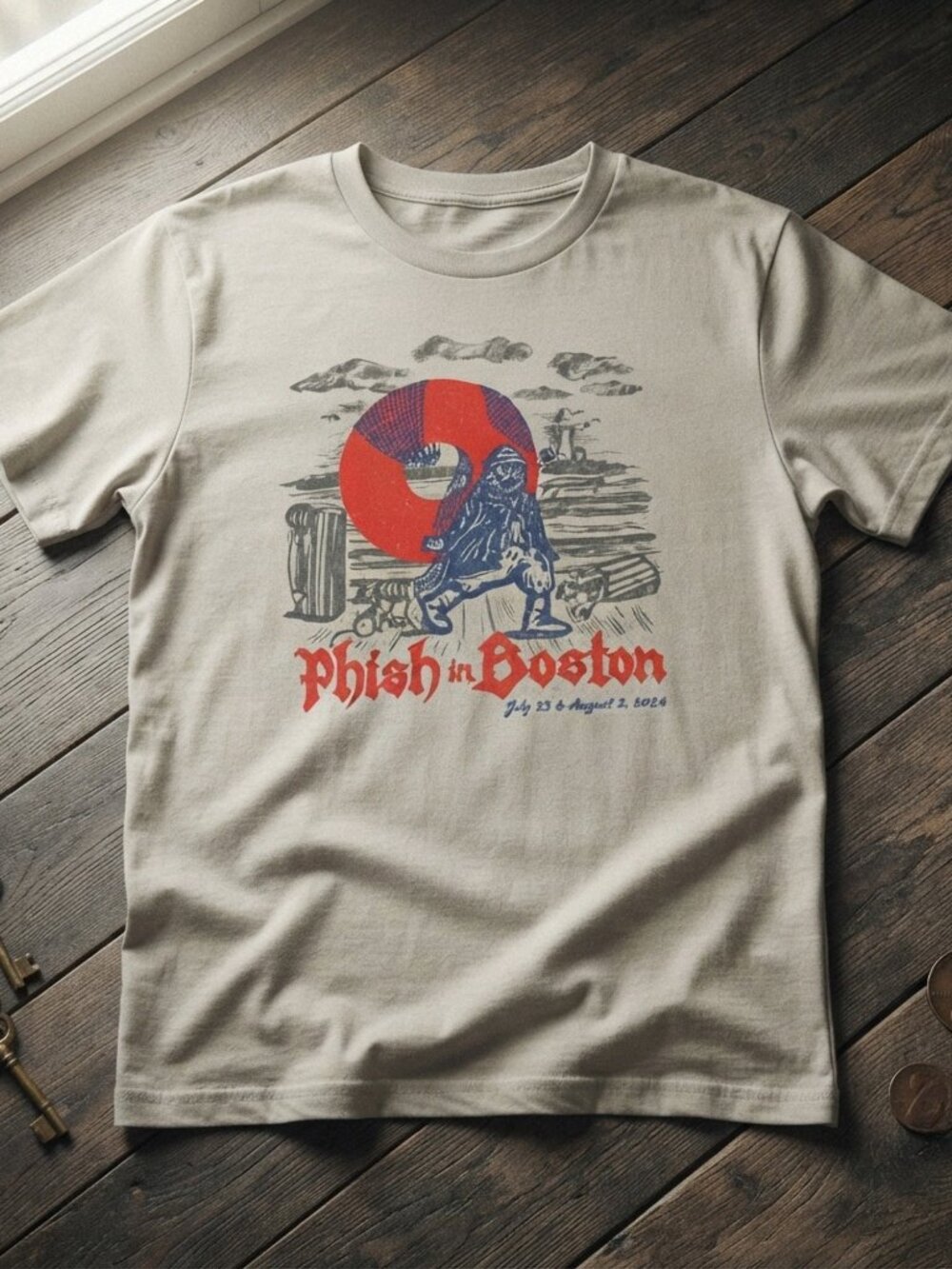 Phish In Boston Concert Tour Vintage Graphic Beige T-Shirt